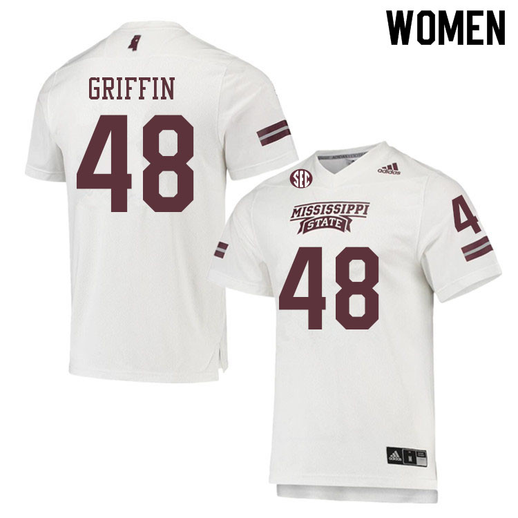 Women #48 Eldric Griffin Mississippi State Bulldogs College Football Jerseys Sale-White - Click Image to Close